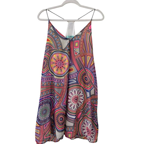 Karlie Racerback Dress Colorful Sundress Festival Boho Gypsy - Picture 1 of 10
